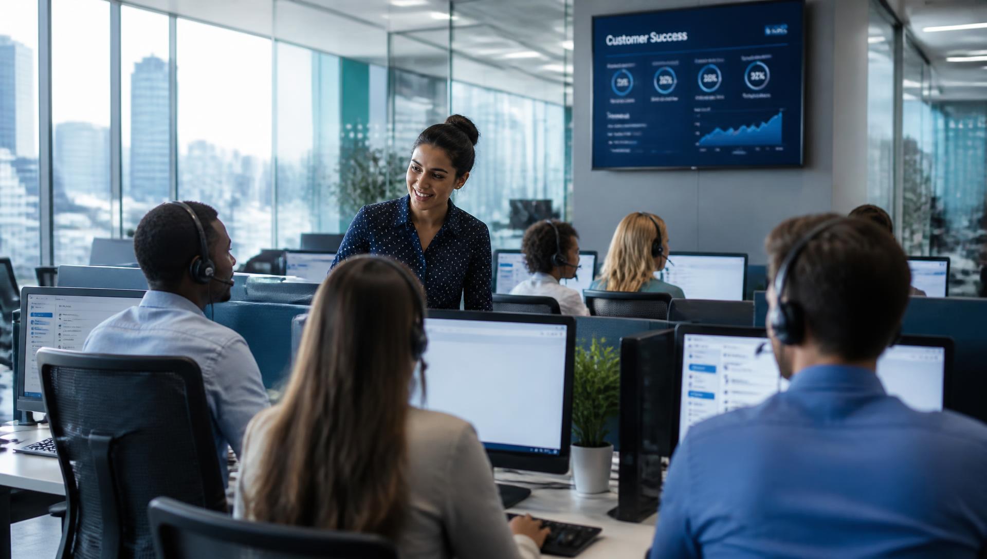 Symphony Inc customer experience team collaborating in a modern contact center